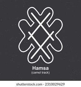 Hamsa (pista de camello) - Símbolo bereber, símbolo amazigh, significado de símbolos bereberes amazigh norafricanos, vector