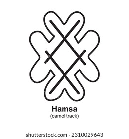 Hamsa (pista de camello) - Símbolo bereber, símbolo amazigh, significado de símbolos bereberes amazigh norafricanos, vector