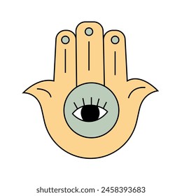 
Hamsa in doodle style. Vector illustration. Isolated on white background