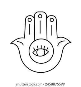 
Hamsa in doodle style. Vector illustration. Isolated on white background