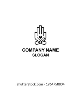 Hamsa hand abstract logo, five fingers of the hand with unique shape.