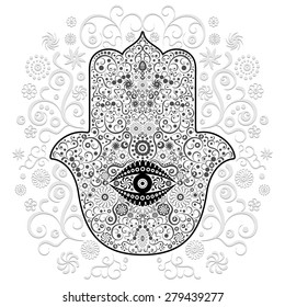 Hamsa Hand Amulet Tattoo Style