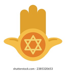 hamsa hand with david star vector isolated