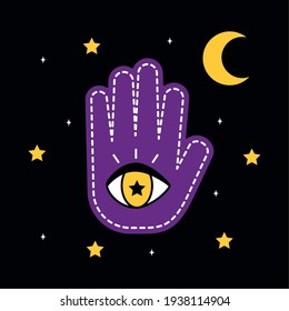 hamsa hand with decoration esoteric