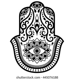 Hamsa Hand Drawn Symbol Decorative Pattern Stock Vector (Royalty Free ...