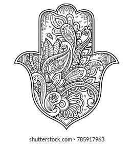Hamsa Hand Drawn Symbol Decorative Pattern Stock Vector (Royalty Free ...