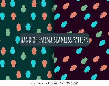 Mano Hamsa, Mano de Fátima - amulet Seamless Patten