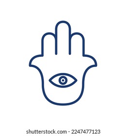 Hand oder Hand von Fatima religiösen Amulett Umriss Vektorgrafik von Hamsa