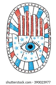 Hamsa, Hand of Fatima, vector