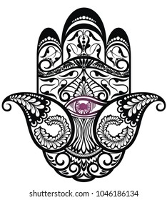 Hamsa, hand of Fatima vector illustration