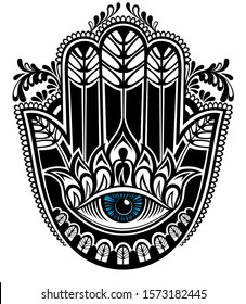 Hamsa, hand of Fatima, vector illustration