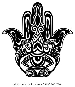 Hamsa, hand of Fatima, vector illustration