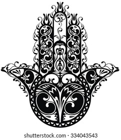 Hamsa, hand of Fatima, vector illustration