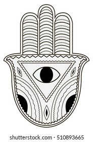 Hamsa, hand of Fatima, vector illustration