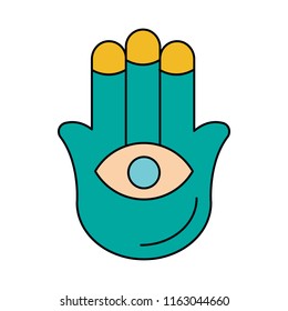 Hamsa hand icon, cartoon style