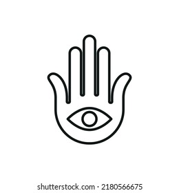 Hamsa hand icon - editable stroke