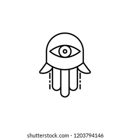 Hamsa Hand icon. Element of Jewish icon for mobile concept and web apps. Thin line Hamsa Hand icon can be used for web and mobile