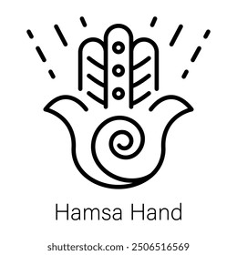 Hamsa-Handsymbol im Linienstil 