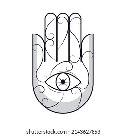 hamsa hand icon on white background
