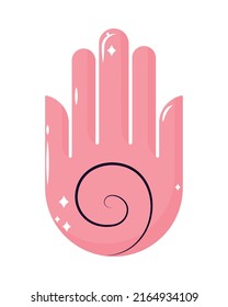 Hamsa-Handsymbol auf weißem Hintergrund