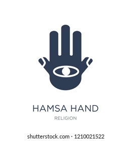 Hamsa Hand icon. Trendy flat vector Hamsa Hand icon on white background from Religion collection, vector illustration can be use for web and mobile, eps10