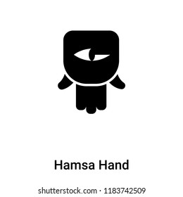 Hamsa Hand icon vector isolated on white background, logo concept of Hamsa Hand sign on transparent background, filled black symbol