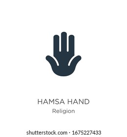 Hamsa hand icon vector. Trendy flat hamsa hand icon from religion collection isolated on white background. Vector illustration can be used for web and mobile graphic design, logo, eps10