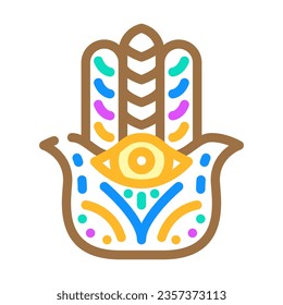 hamsa hand islam muslim color icon vector. hamsa hand islam muslim sign. isolated symbol illustration