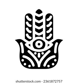 hamsa hand islam muslim glyph icon vector. hamsa hand islam muslim sign. isolated symbol illustration