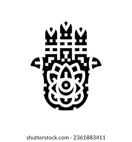 hamsa hand islam muslim glyph icon vector. hamsa hand islam muslim sign. isolated symbol illustration