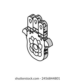 Hamsa Hand Islam Islamische Ikone Vektorgrafik. Hamsa Hand Islamisches Zeichen. Isolierte Symbolabbildung