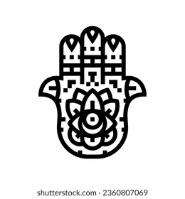 hamsa hand islam muslim line icon vector. hamsa hand islam muslim sign. isolated contour symbol black illustration
