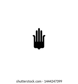 Hamsa hand line icon. Yoga symbol