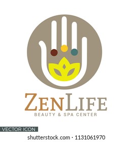  Hamsa Hand with Lotus Flower Logo/Icon
