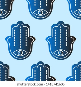 Hamsa hand pattern vector illustration. Jewish Israeli symbol pattern, ornament. Vector EPS 10.