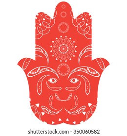 Hamsa hand. Protection amulet, symbol of strength and happiness