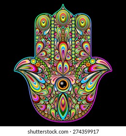 Hamsa Hand Psychedelic Art
