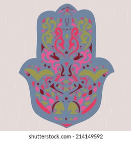 Hamsa hand. Used for wallpaper, cards, invitation, pattern fills, web page background,surface textures.