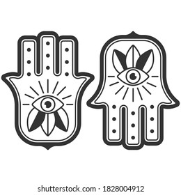 Hamsa hand vector icon isolated on a white background.