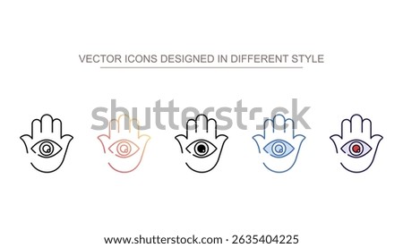 Hamsa icon design with white background stock illustration