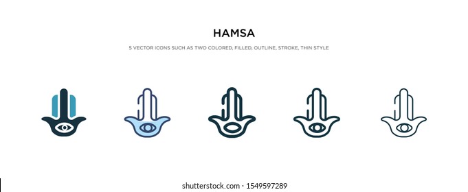hamsa icon in different style vector illustration. two colored and black hamsa vector icons designed in filled, outline, line and stroke style can be used for web, mobile, ui