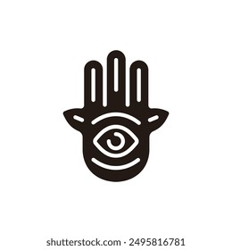 Hamsa icon. Flat silhouette version.