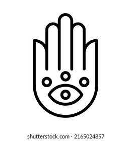Hamsa Icon. Line Art Style Design Isolated On White Background