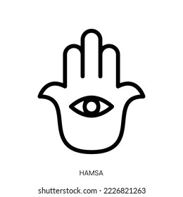 hamsa icon. Line Art Style Design Isolated On White Background