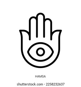 hamsa icon. Line Art Style Design Isolated On White Background