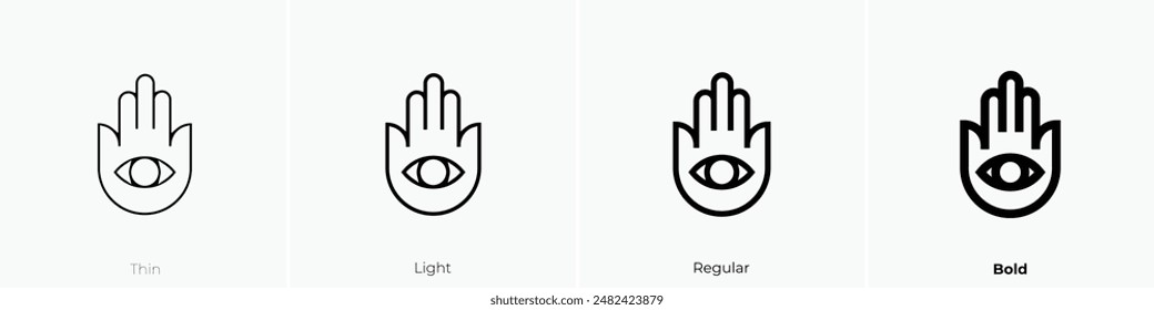 hamsa icon. Thin, Light Regular And Bold style design isolated on white background