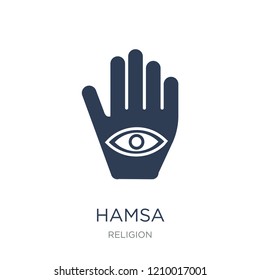 Hamsa icon. Trendy flat vector Hamsa icon on white background from Religion collection, vector illustration can be use for web and mobile, eps10