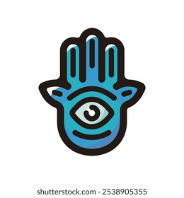 Hamsa outline icon for graphic design, apps and websites