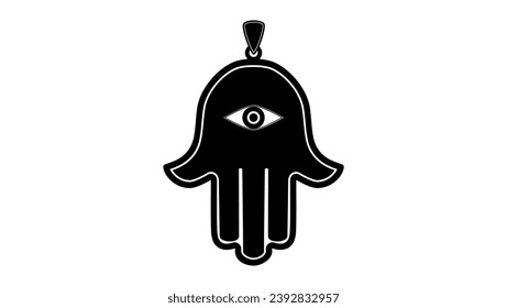 Hamsa pendant silhouette, high quality vector