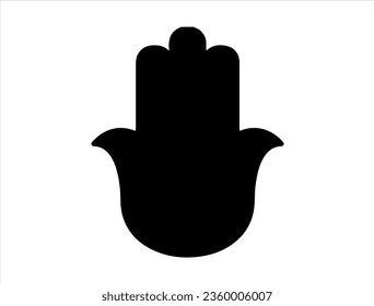 Hamsa silhouette vector art white bckground